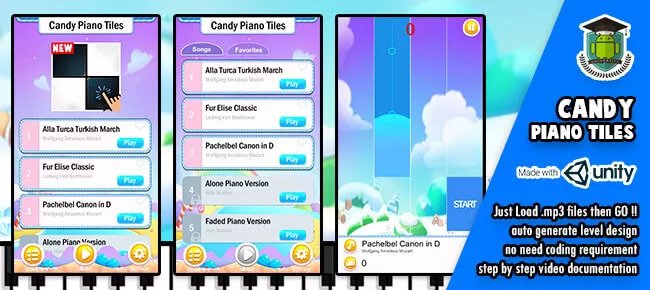 Candy Piano Tiles – ( Just insert your .mp3 files )