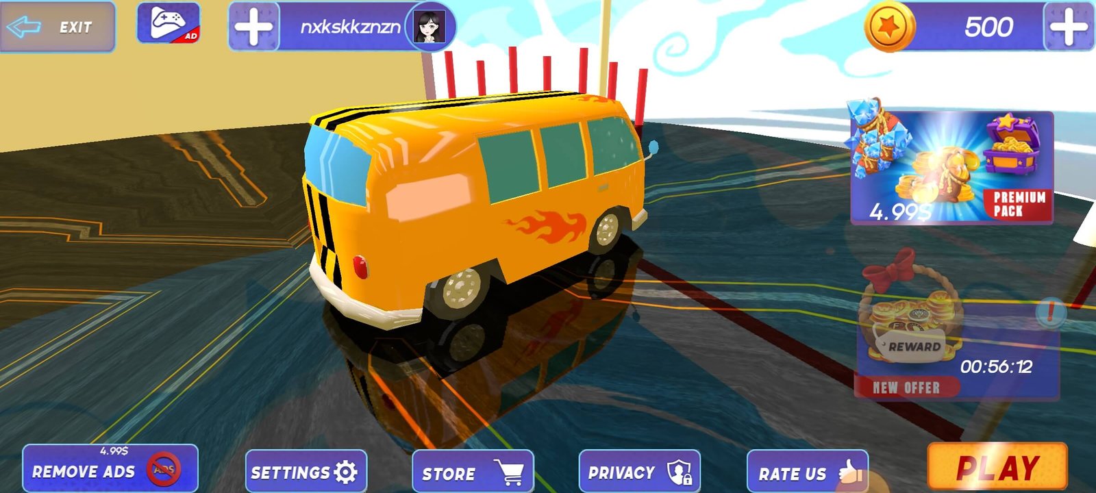Toon Car Stunt Driving 3D Game