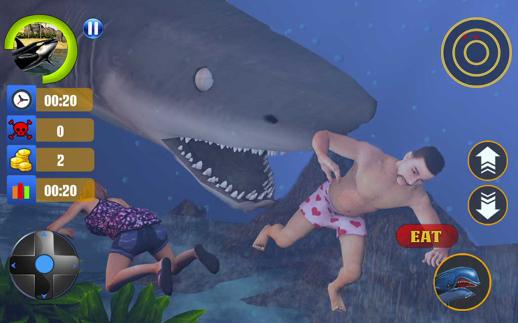 Blue Whale Survival Simulator: Angry Shark Game