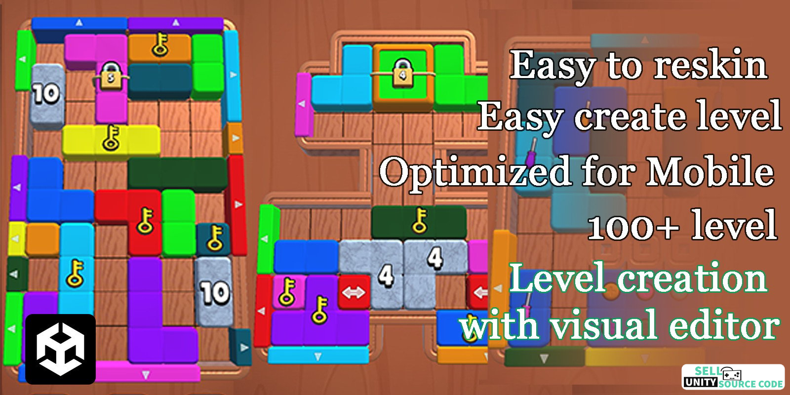 Color Block Jam 3D Unity- Wood Block