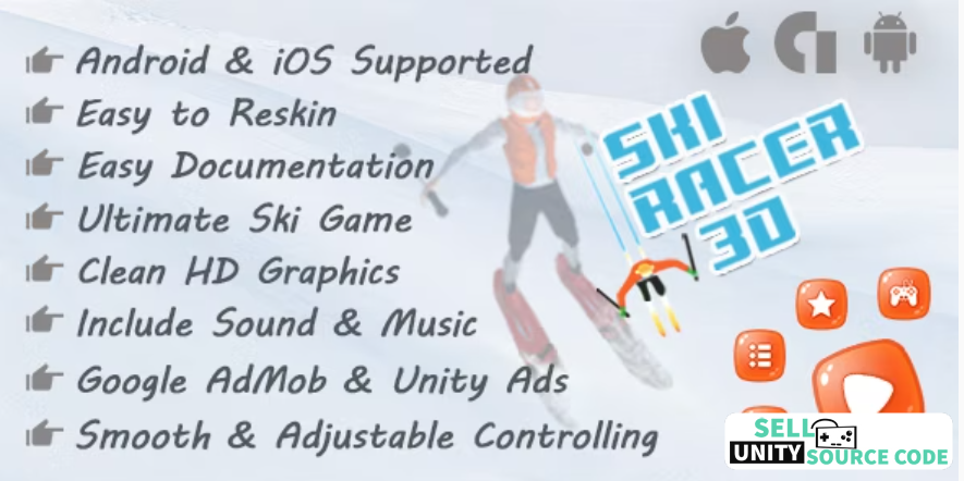 Ski Racer Unity 3D Game (Android & IOS)