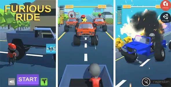 Furious Ride – Complete Unity Game + Admob