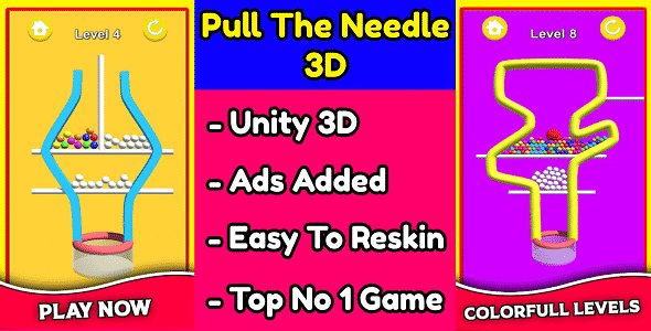Pull The Needle 3D Game Unity Source Code (Template) With Ads Integrated