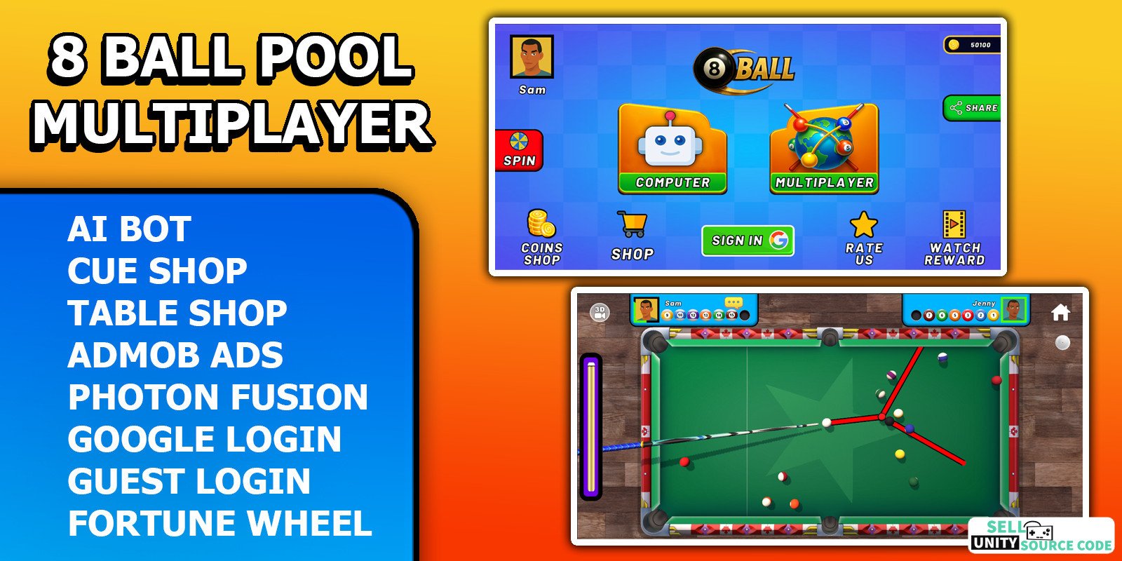 8 Ball Pool Billiards Multiplayer Game Unity Code