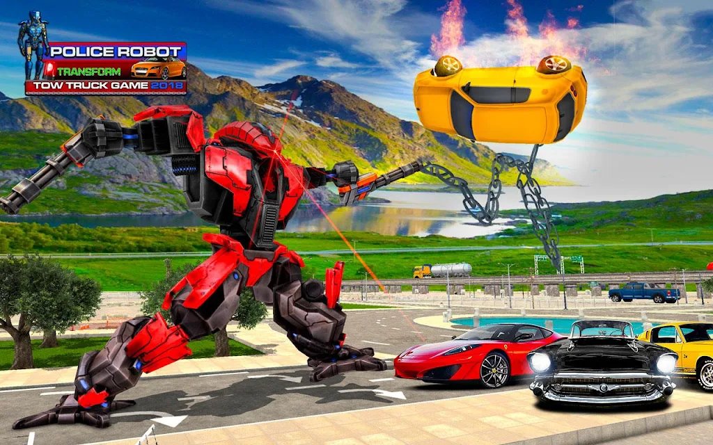Police Robot Transform Tow Truck Game 2018