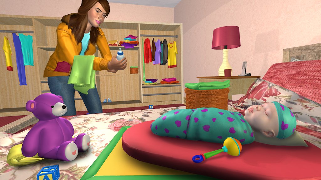 Virtual Sister Happy Mom Newborn Baby Family Game