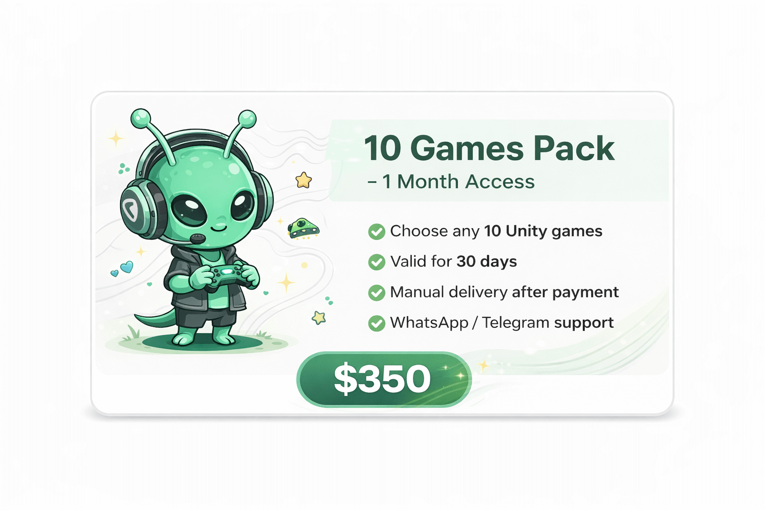 10 Games Pack – 1 Month Access source code
