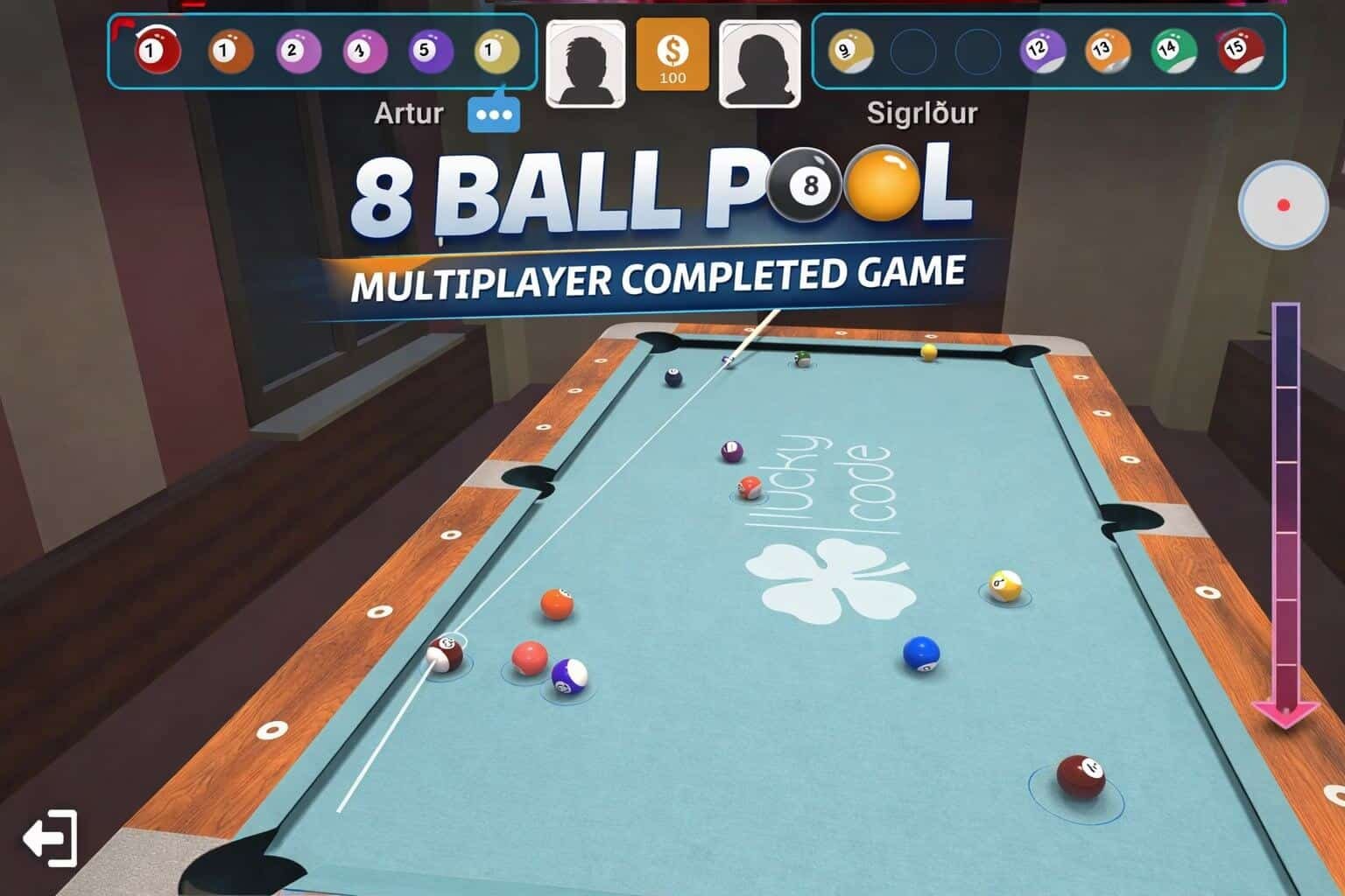 8 Ball Pool ( Billiard ) Multiplayer Completed Game