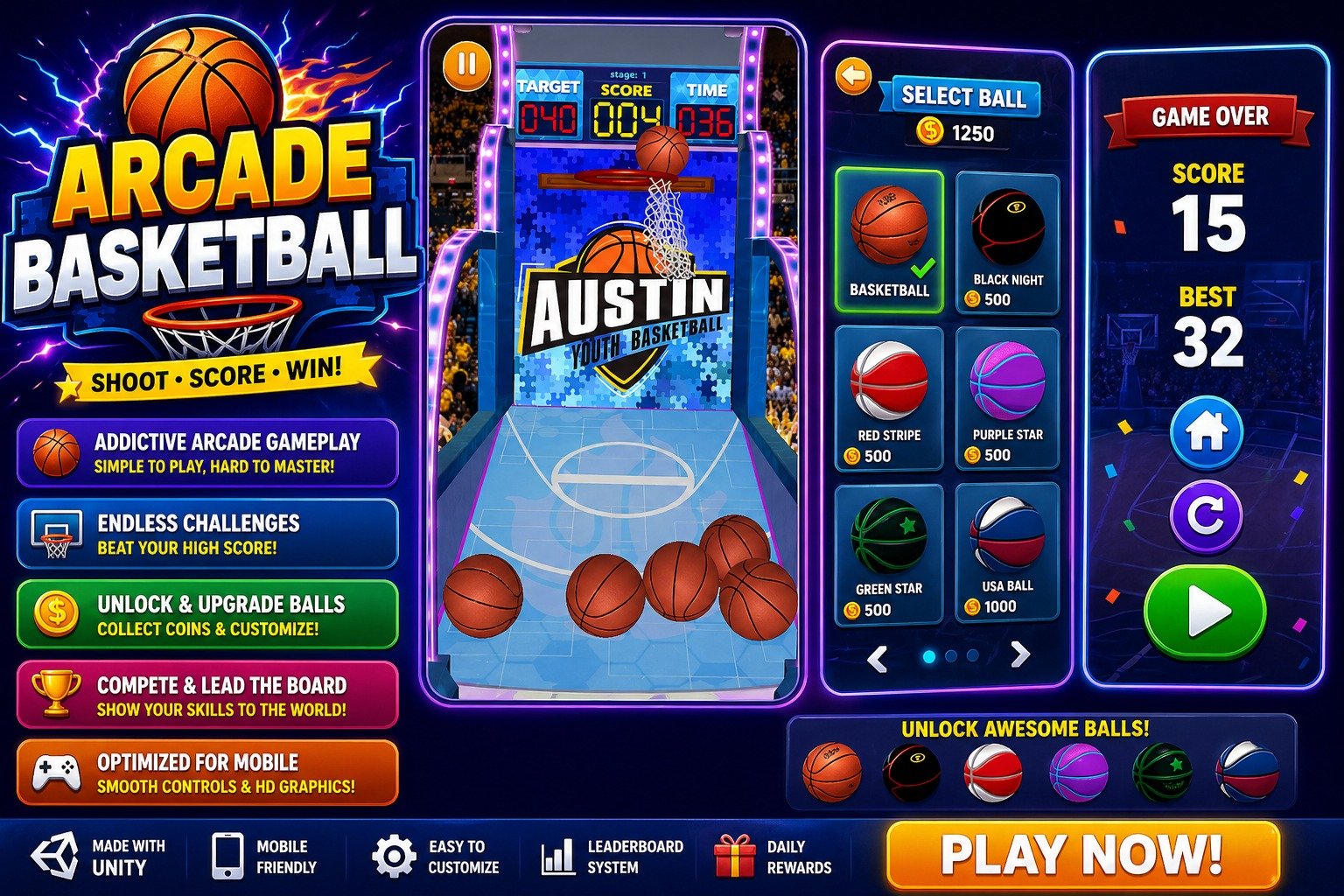Arcade Basketball - Unity Game Source Code