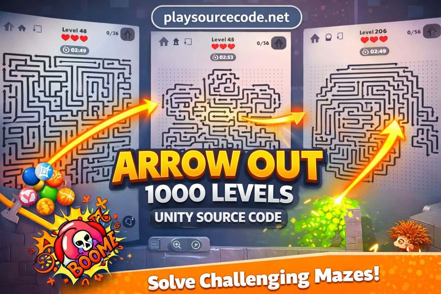 Arrow Out – 1000 Levels + Level Editor | Complete Unity Source Code