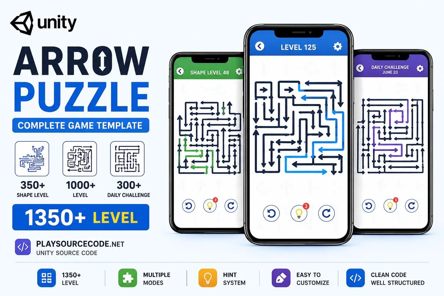 Arrow Puzzle Game – Complete Game Template 1350+ Level source code