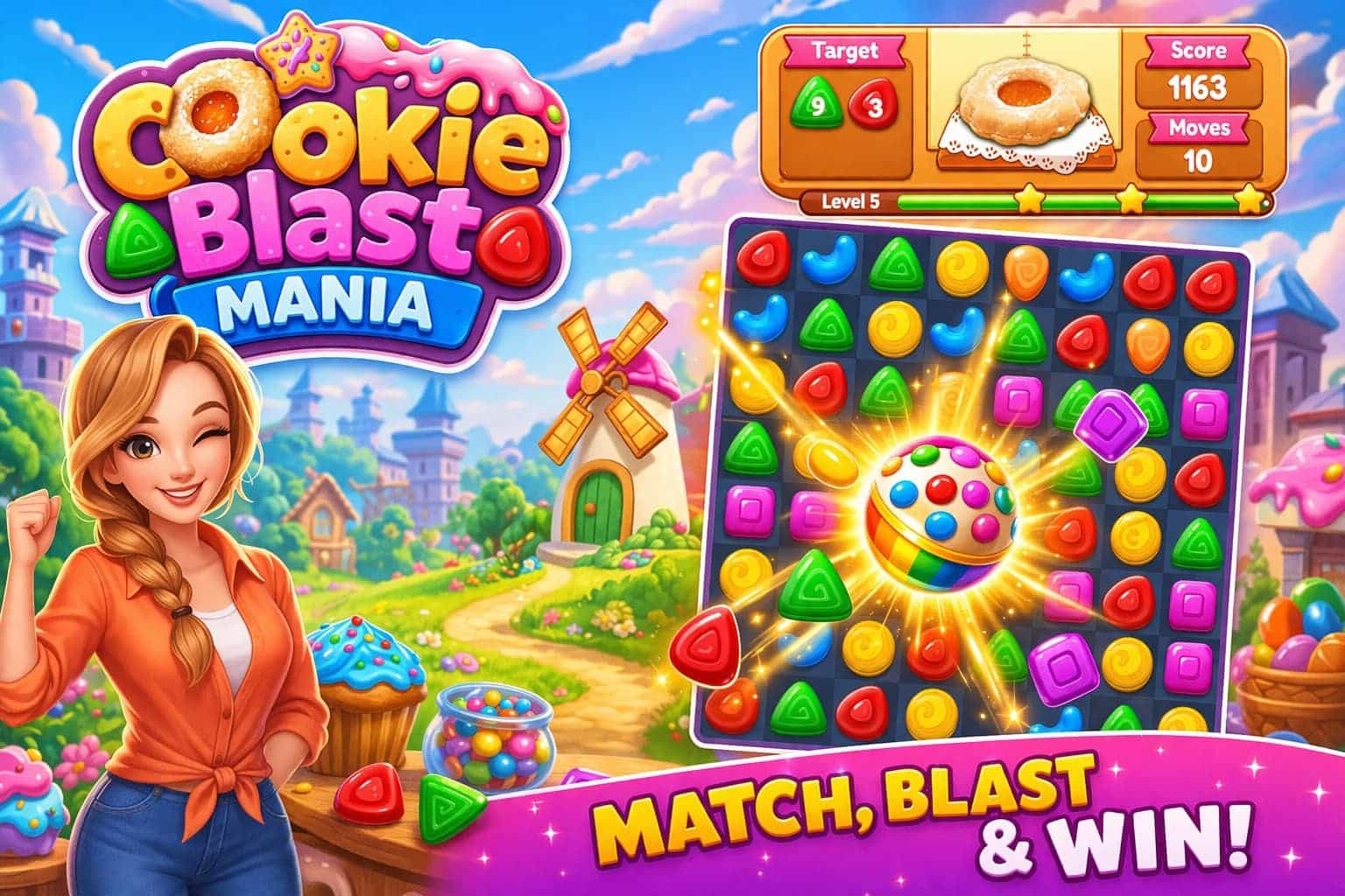 Cookie Blast Mania – Match 3 Template screenshot 2