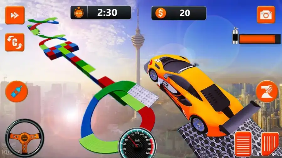 Crazy Car Impossible Tracks: Sky Driving 3D SellUnitySourceCode screenshot 4