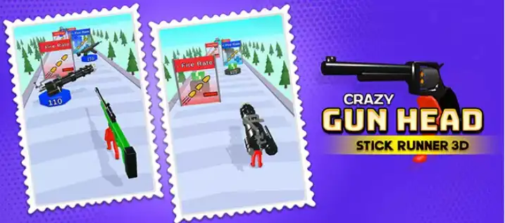 Crazy Gun Head Stick Runner 3D SellUnitySourceCo source code