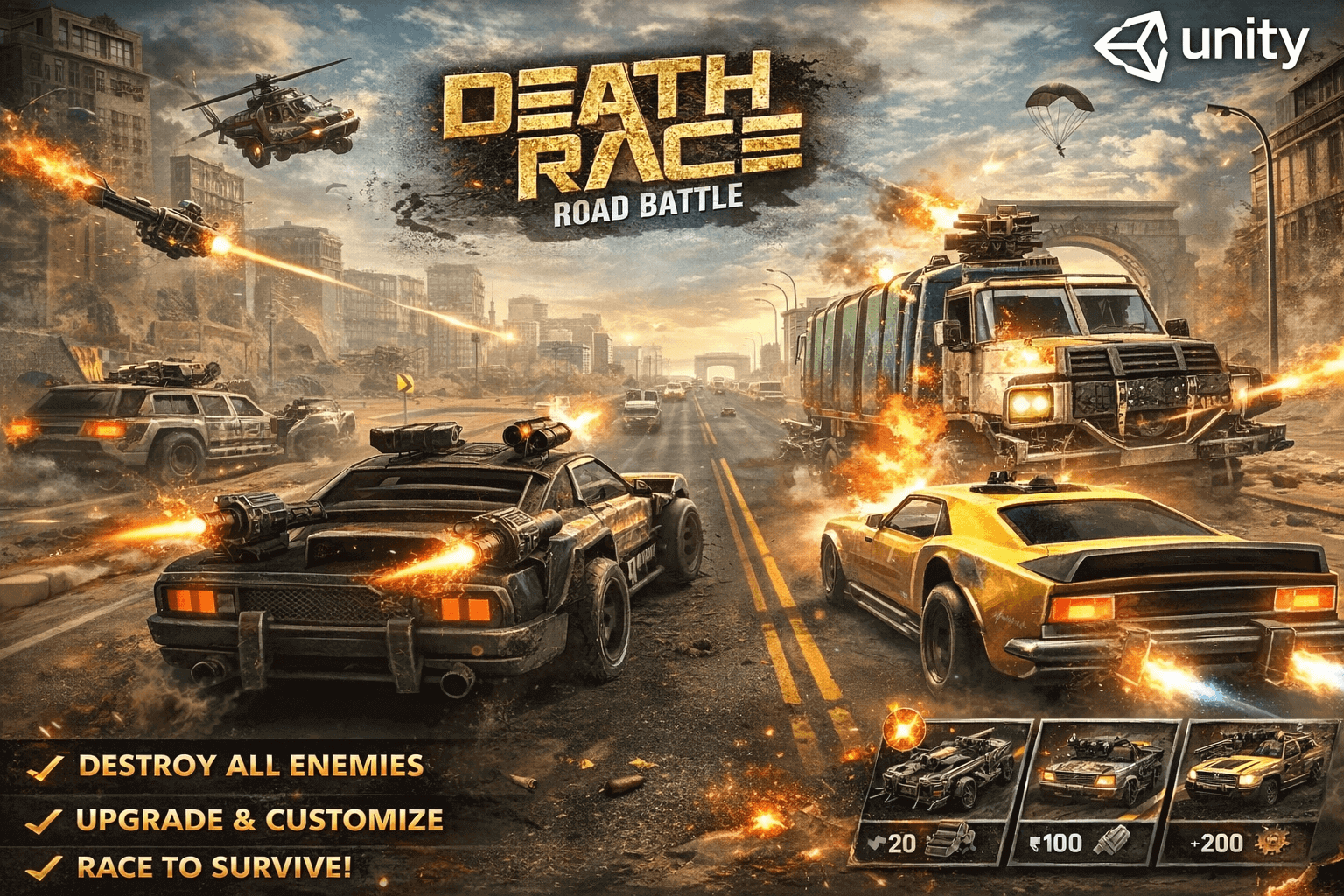 Death Race – Road Battle SellUnitySourceCode source code