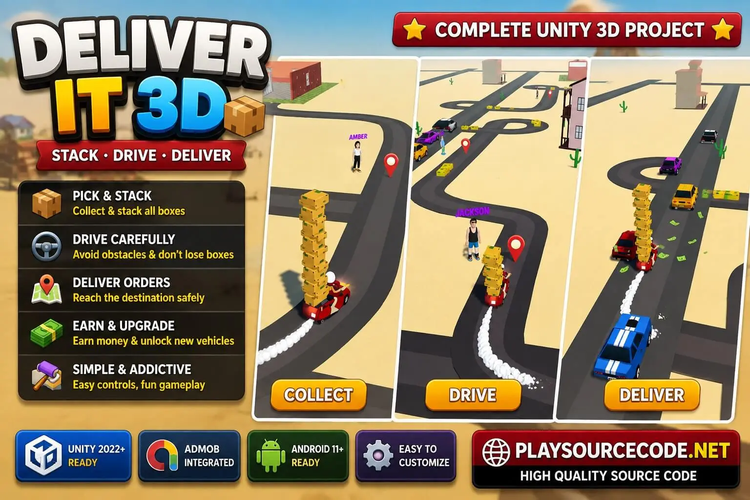 Deliver It 3D Game Unity 3D Source Code screenshot 2