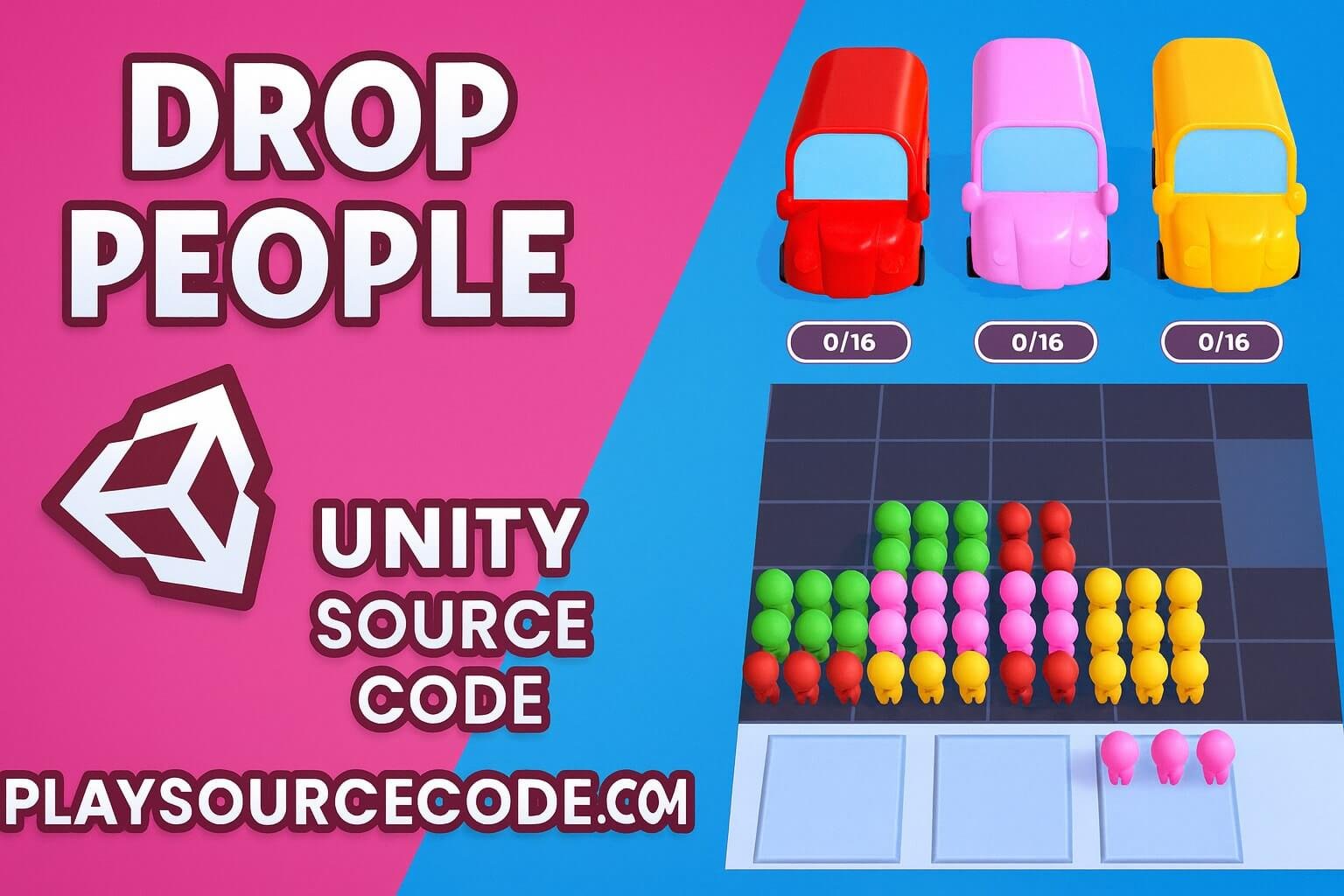 Drop People 3D Bus Puzzle Unity Game Source Code screenshot 2