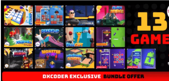 DxCoder Exclusive Bundle Offer: 13 Premium Games SellUnitySourceCode source code