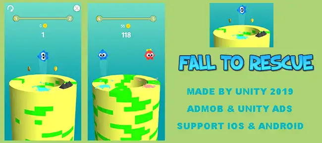 Fall To Rescue. SellUnitySourceCode screenshot 2