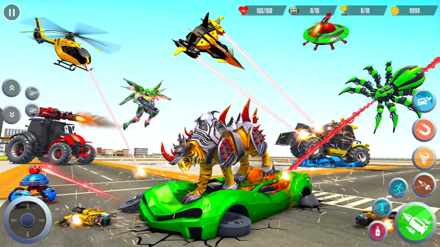 Flying Tiger Robot Car Game 3D SellUnitySourceCode  screenshot 3