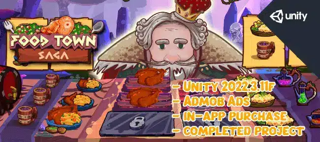 Food Town Saga – Unity Completed Project – Admob – SellUnitySourceCode source code