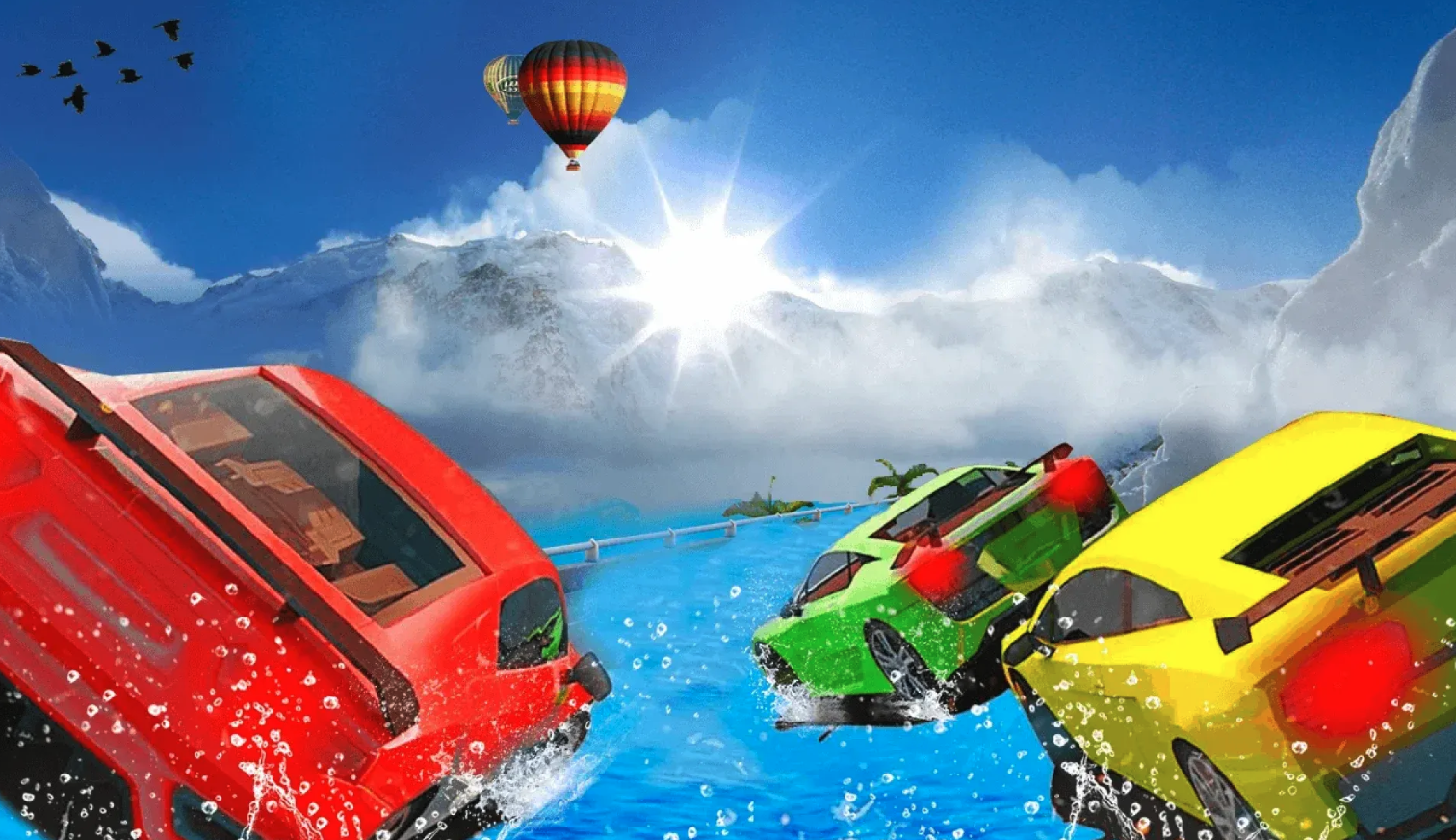 Frozen Water Slide Car Race - Aqua Park Adventure screenshot 4