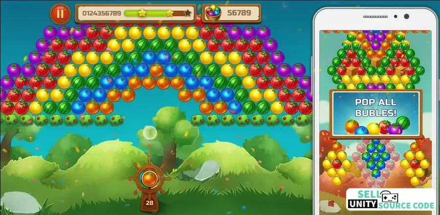 Fruit Bubble Shooter: Blast & Pop Game SellUnitySourceCode.com screenshot 4