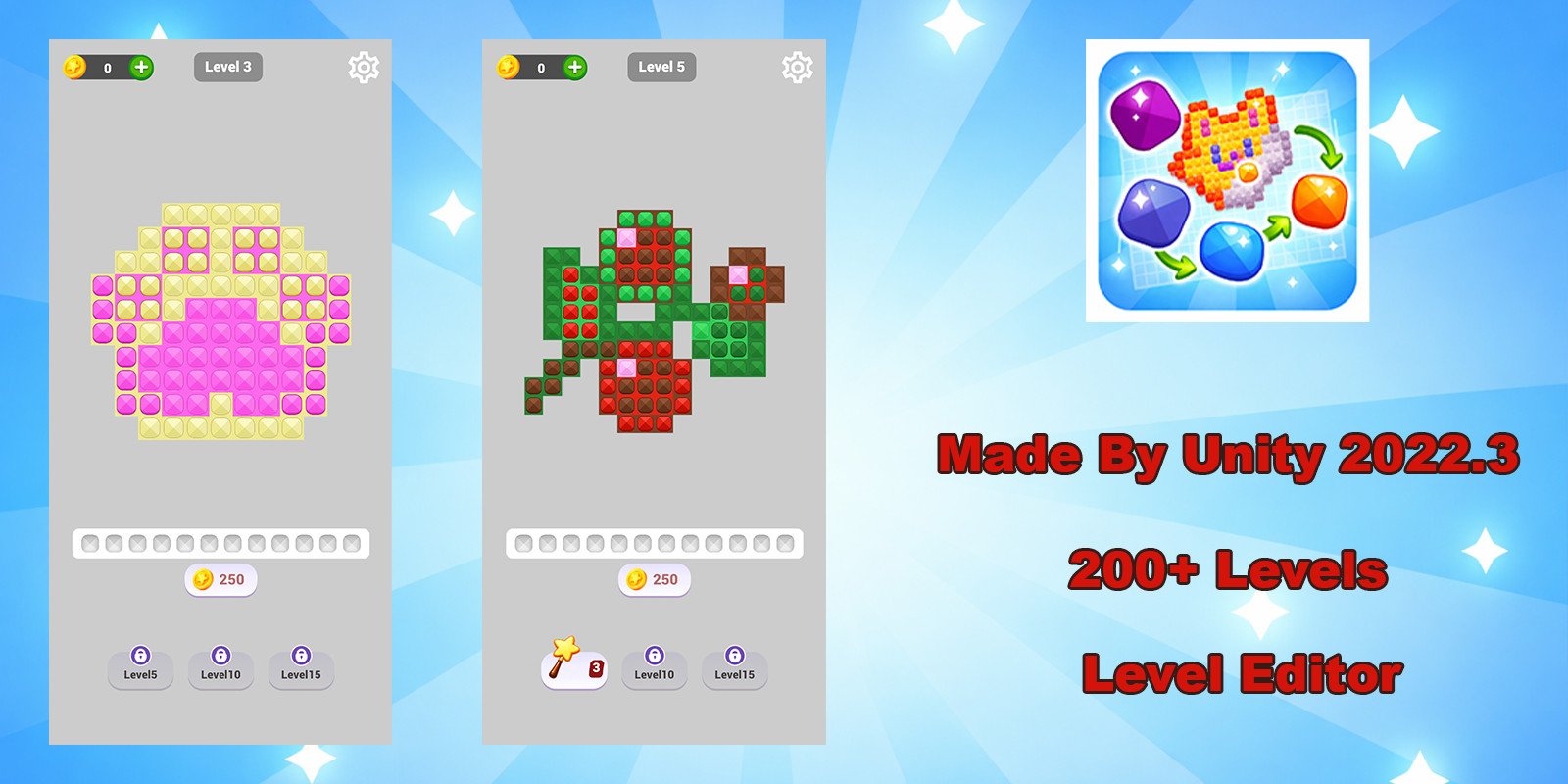 Gem Sort Master – 200 Levels With Editor - Unity source code
