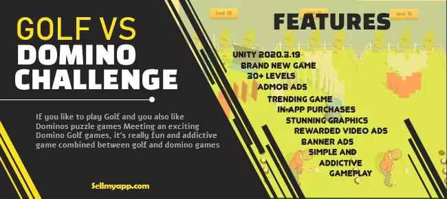 Golf vs Domino Challenge – Hypercasual Puzzle Game SellUnitySourceCode screenshot 3