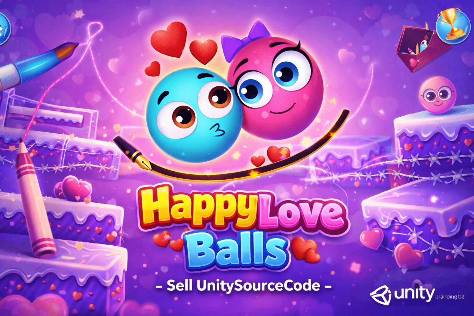 Happy Love Balls – Date & Save Love SellUnitySourceCode source code