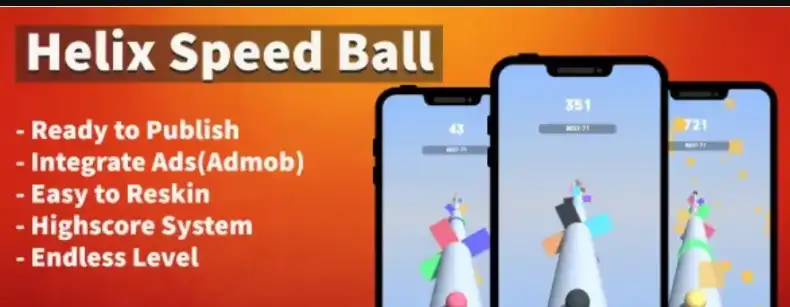Helix Speed Ball (Unity Template + Android + Hyper SellUnitySourceCode screenshot 2