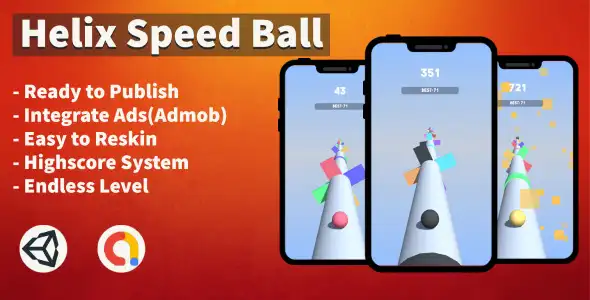 Helix Speed Ball (Unity Template + Android + Hyper SellUnitySourceCode screenshot 4
