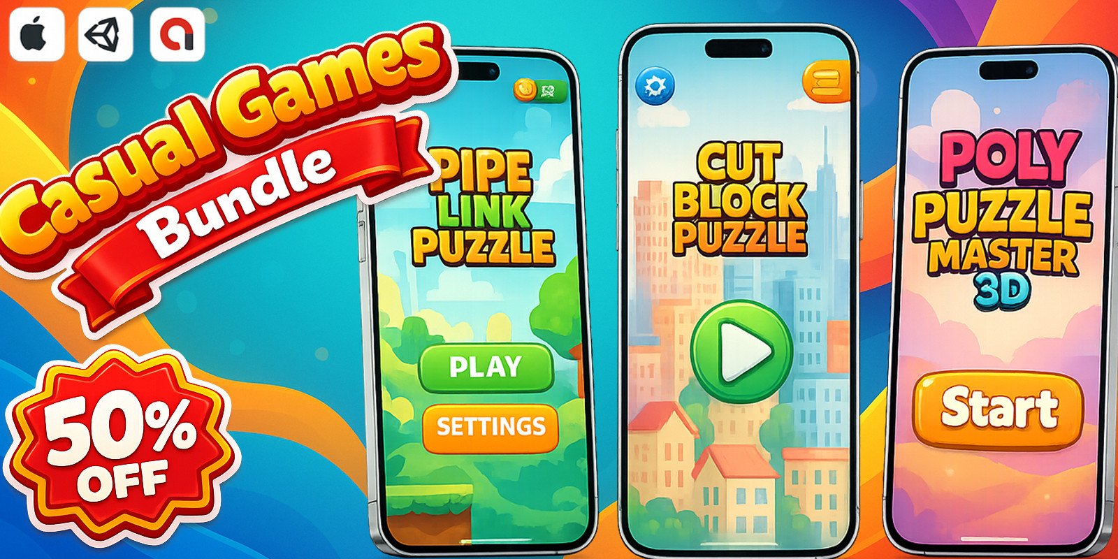 Hyper Casual Mobile Games Unity Bundle source code