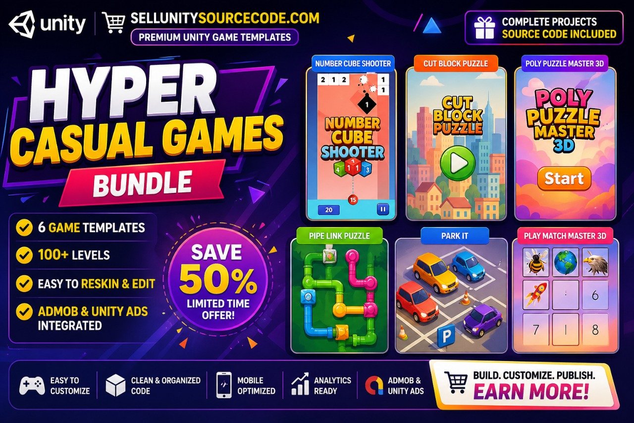 Hyper Casual Mobile Games Unity Bundle source code