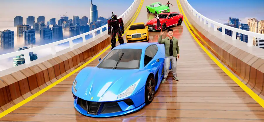Impossible Road – Mega Ramp Car Stunt SellUnitySourceCode screenshot 2