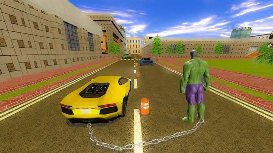 Incredible Hulk vs Chain Car Racing 3D Stunt 2k2 SellUnitySourceCode  screenshot 4
