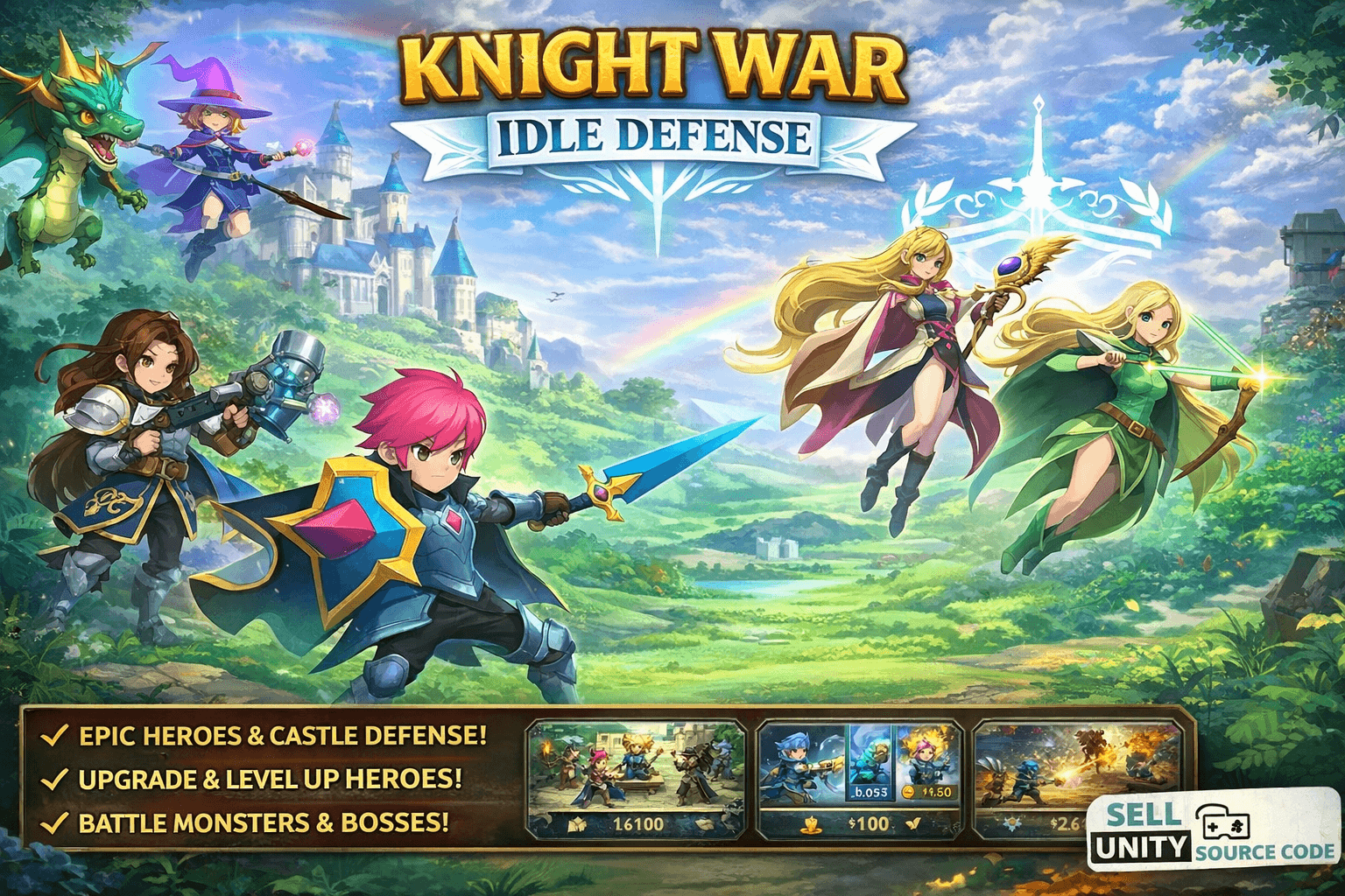 Knight War: Idle Defense SellUnitySourceCode source code