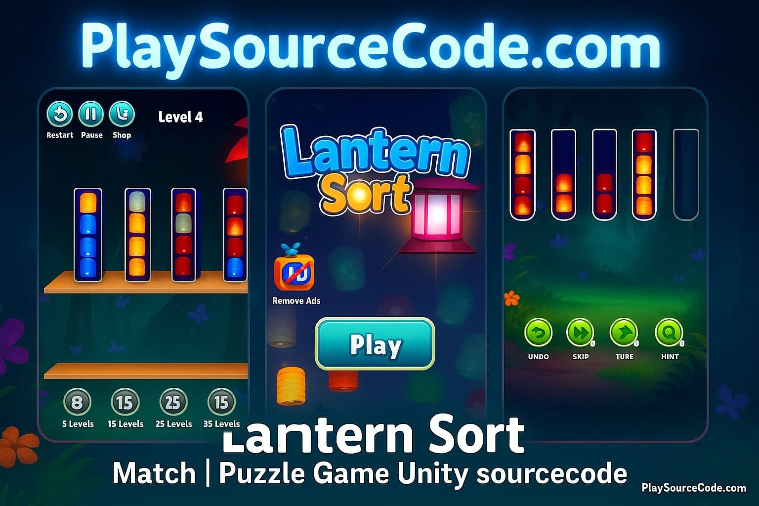 Lantern Sort Match | Puzzle Game Unity sourcecode source code