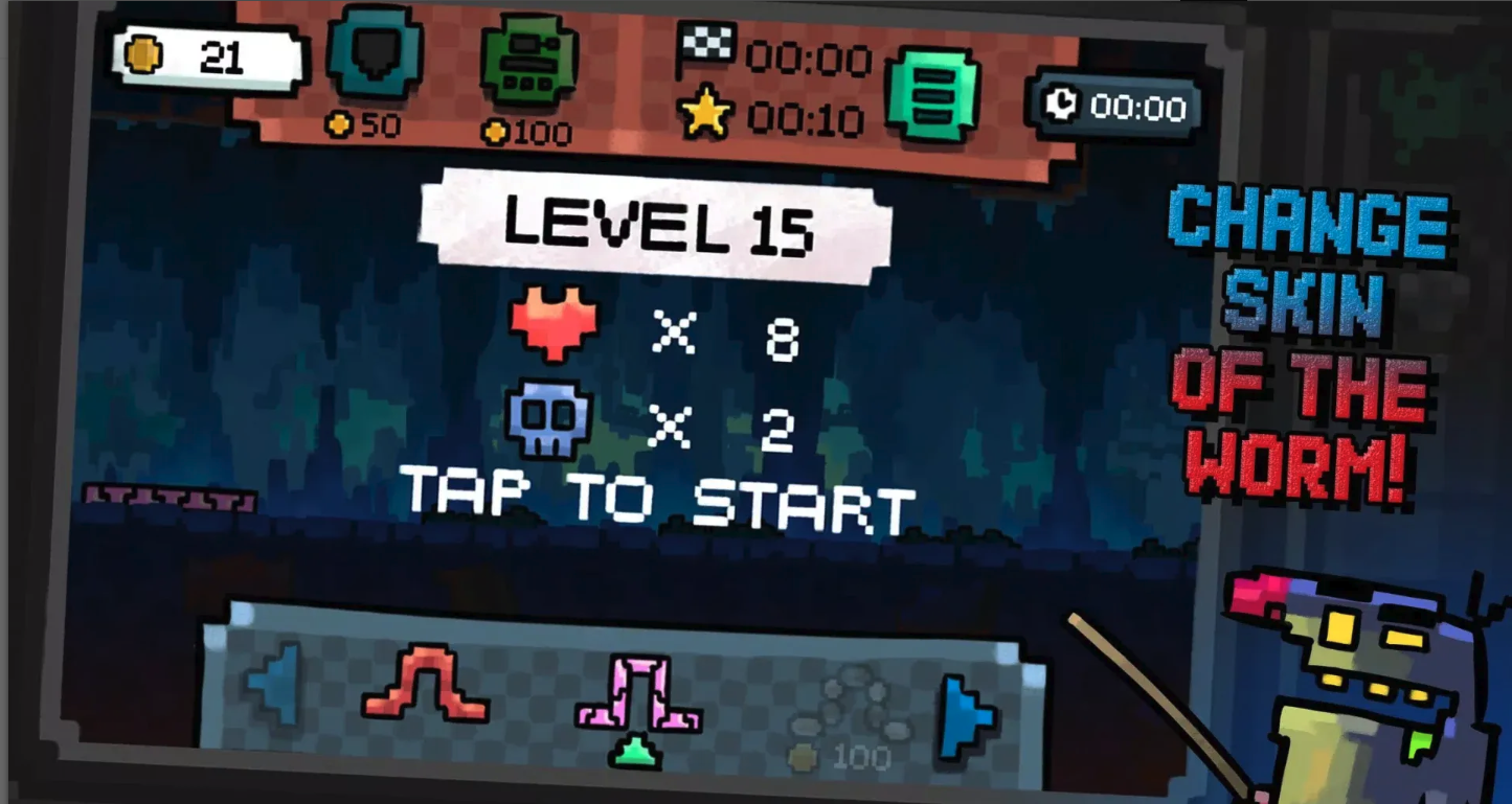 Let's Worm – Hardcore Funny Adventure screenshot 6