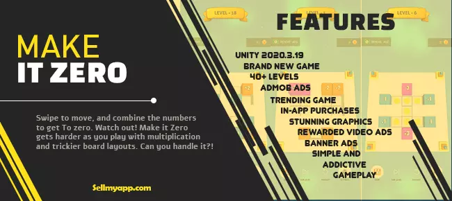 Make it Zero – Hypercasual Puzzle Game SellUnitySourceCode screenshot 2