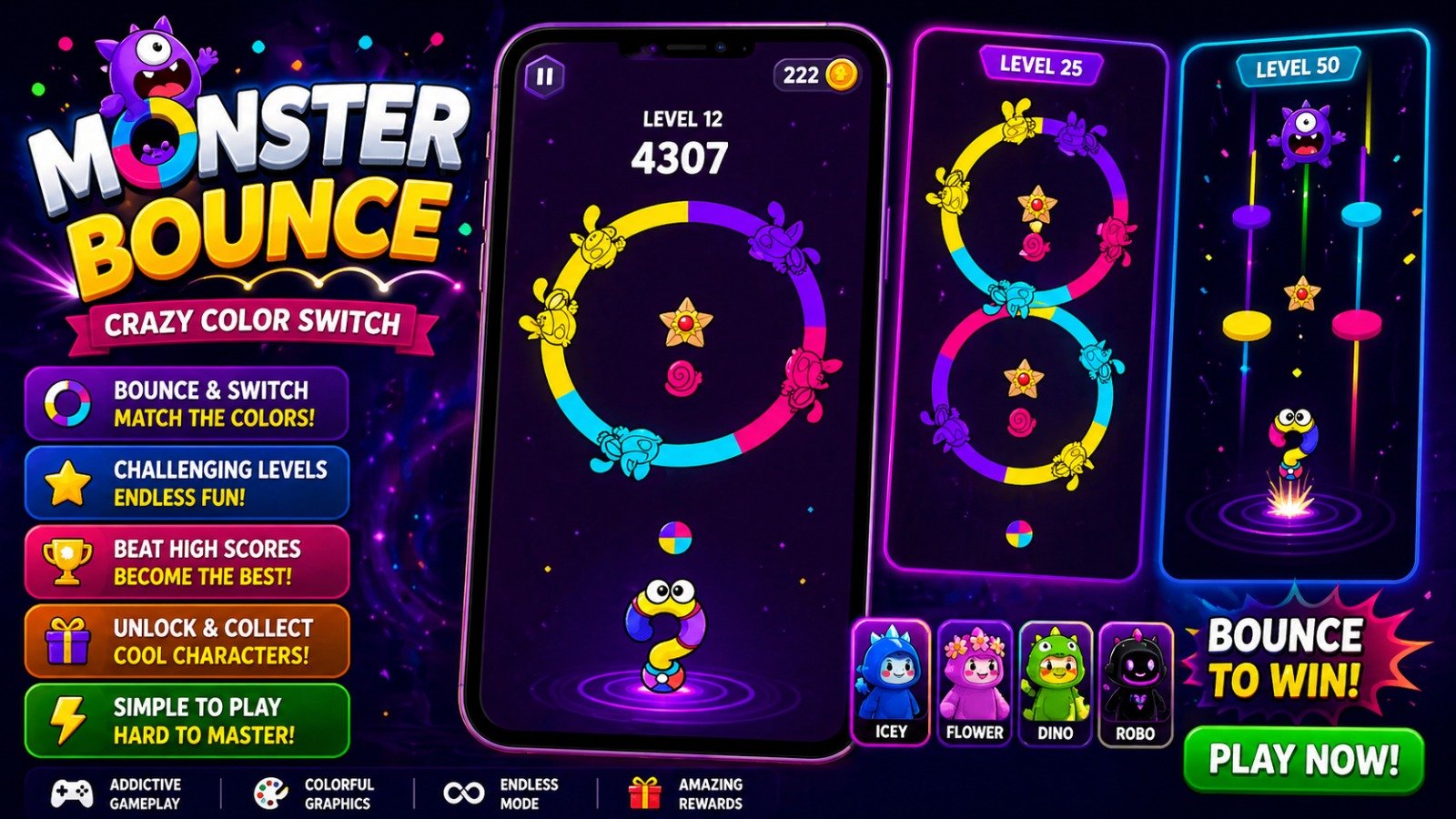 Monster Bounce – Crazy Color Switch