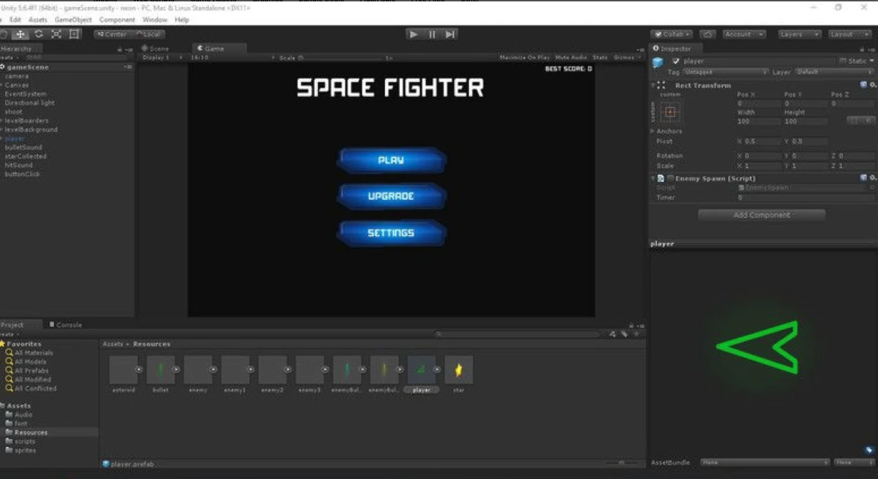 Neon Space Fighter - Unity Project screenshot 4