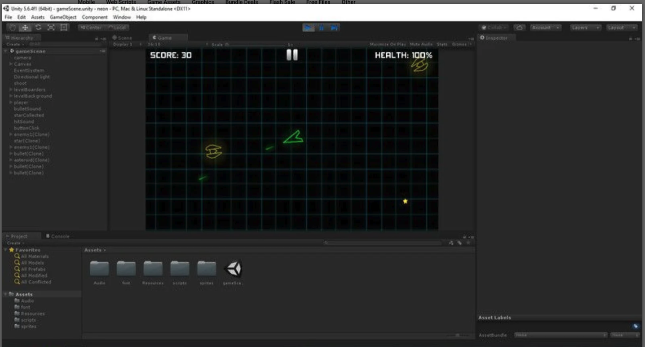 Neon Space Fighter - Unity Project screenshot 6