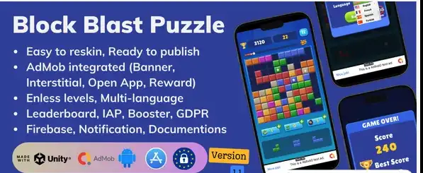 New Block Puzzle Pro Master: Score & Compete SellUnitySourceCode.com source code