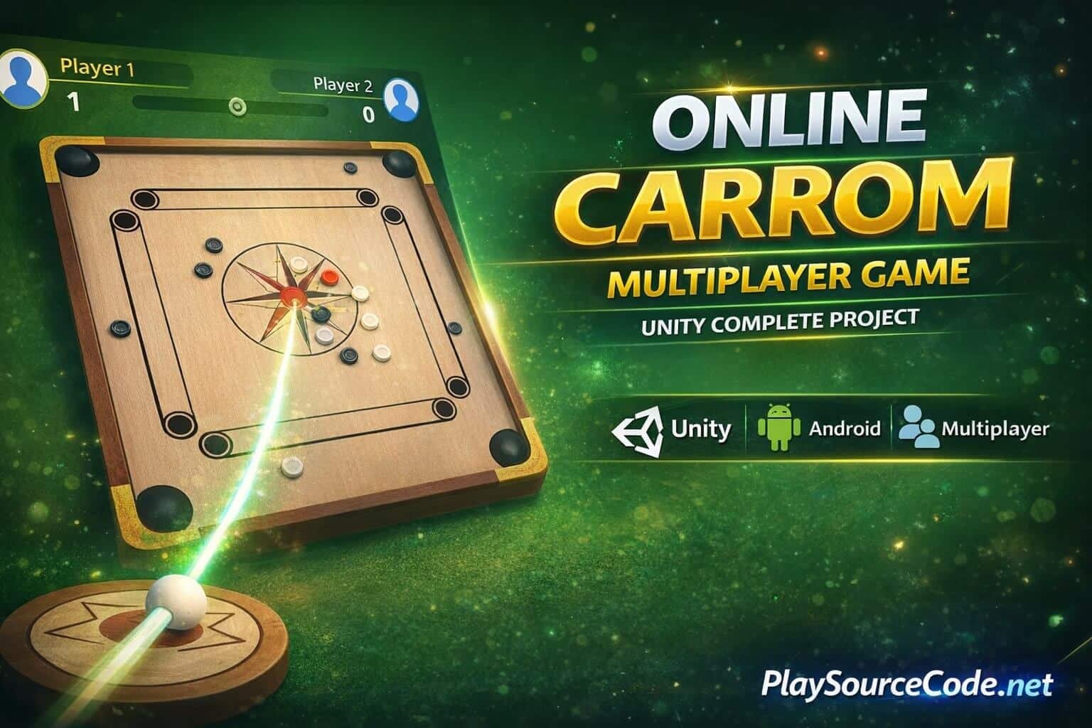 Online Multiplayer Carrom Unity complete Project