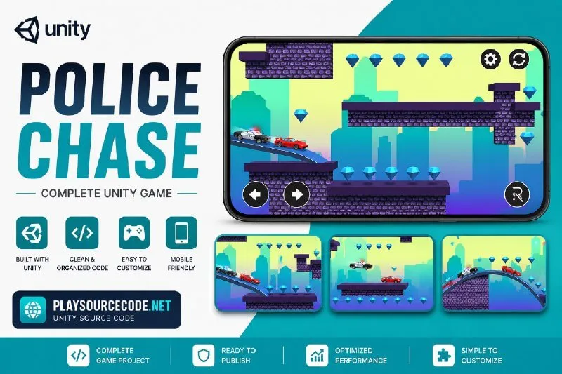 Police Chase Unity Source Code – Endless Police Escape Racing Game | screenshot 8
