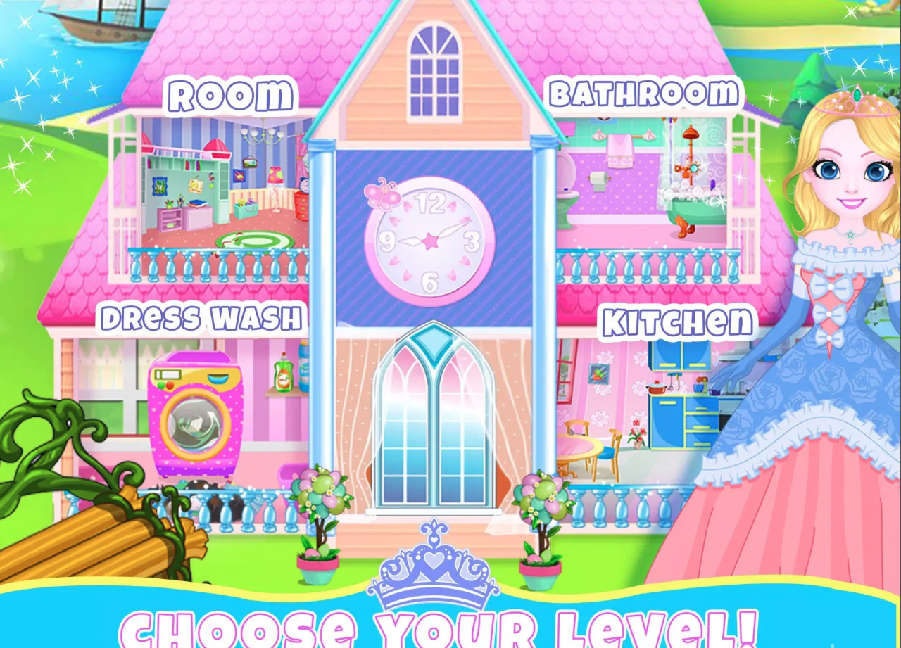 Princess House | Cleaning Games screenshot 2