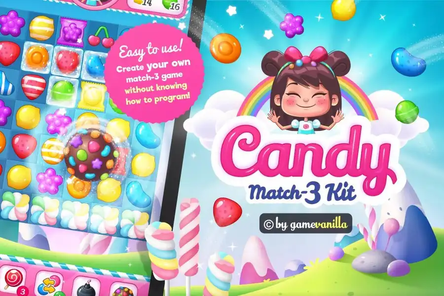 Puzzle Match Game Kit Bundle + 4 Art Packs | SellUnitySourceCode.com source code