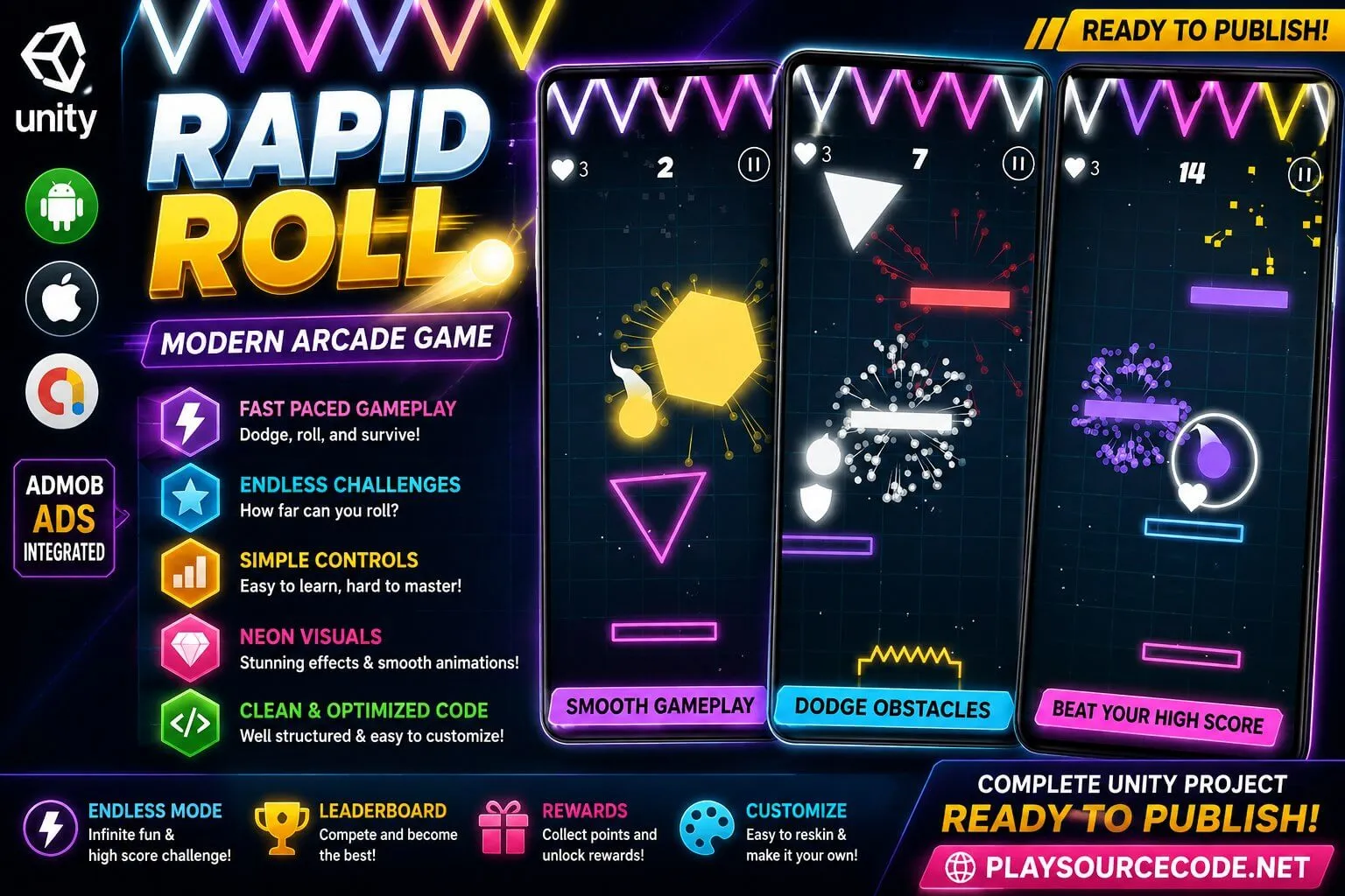 Rapid Roll – Complete Unity Game
