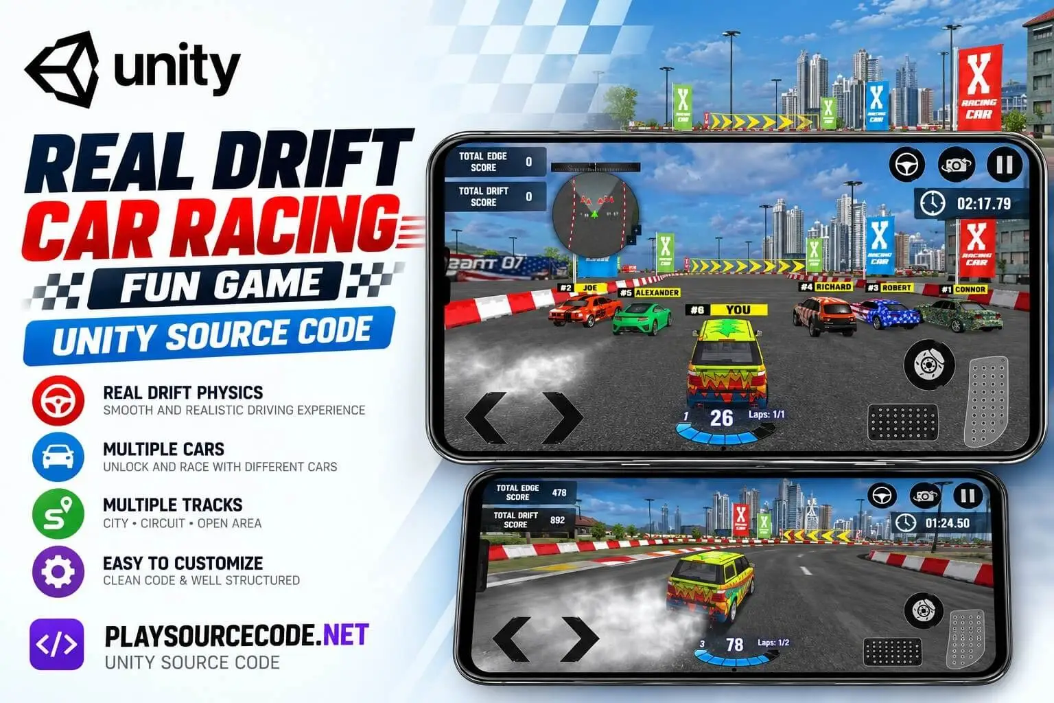 Real Drift Car Racing Fun Game Unity Source code source code
